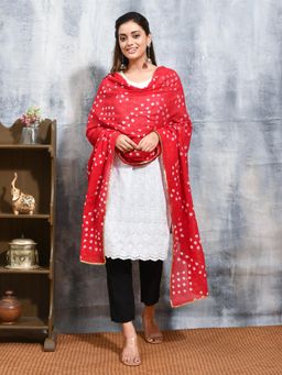Gahan - Red Colour Cotton Dupatta
