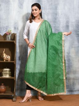 Gahan - Green Colour Silk Blend Dupatta
