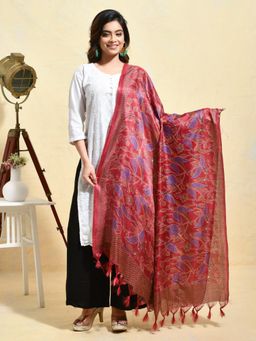 Gahan - Pink Colour Silk Blend Dupatta