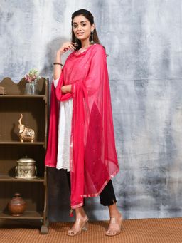 Gahan - Pink Colour Chiffon Dupatta