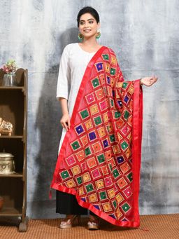 Gahan - Red Colour Chiffon Dupatta