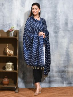 Gahan - Blue Colour Silk Blend Dupatta
