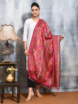 Gahan - Pink Colour Silk Blend Dupatta