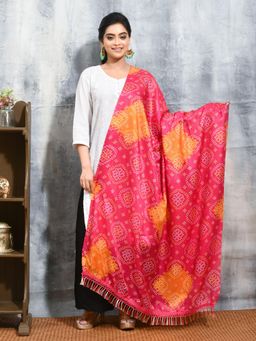 Gahan - Pink Colour Silk Blend Dupatta