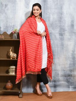 Gahan - Red Colour Silk Blend Dupatta