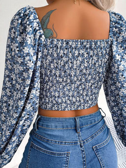 Outzidr - Blue Floral Top