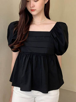 Outzidr - Black Square Neck Top