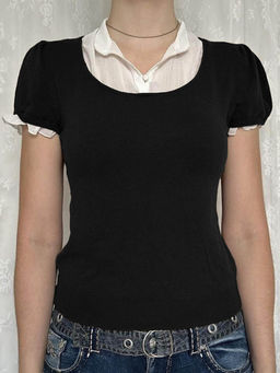 Outzidr - Black Contrast Two Piece Top