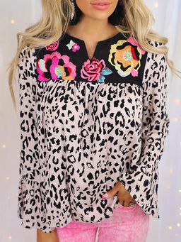 Outzidr - Off White Printed Full Sleeved Top