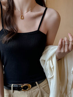 Outzidr - Black Variegated Crop Top