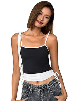 Outzidr - Black Tie Up Camisole Top