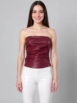 Outzidr - Burgundy Pu Finish Tube Top