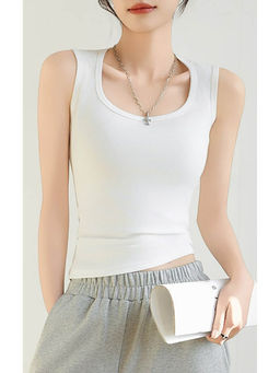 Outzidr - White Padded Tank Top