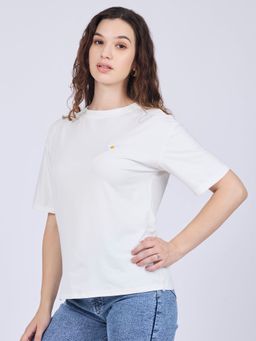 Outzidr - White Graphic Oversized T-Shirt