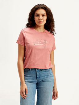 Levi's - Peach Embroidered Regular Fit T-Shirt