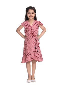StyleStone - Girls Pink Polka Dot Ruffle Dress