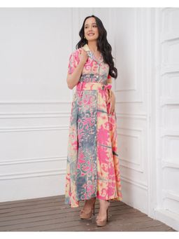 Farm Loom - Vibrant Horizon Multi-Color Dress with Belt