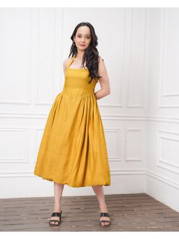 Farm Loom - Moonlit Cascade Mustard Dress