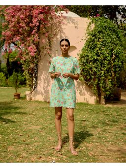 Farm Loom - Daisy Short Green Dress