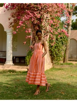 Farm Loom - Dahlia Peach Dress