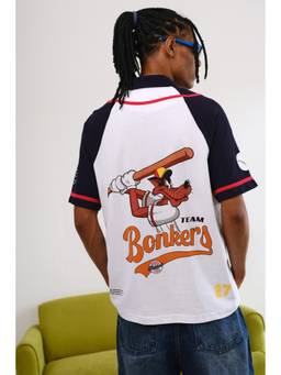 Bonkers Corner - White Signature Oversized Baseball Shirt