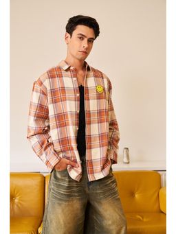 Bonkers Corner - Orange Smiley Originals Flannel Shirt
