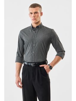 Snitch - Black Stripes Full Sleeves Slim Formal Shirt