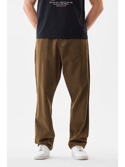 Snitch - Brown Solid Relaxed Casual Jeans