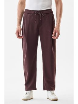 Snitch - Purple Textured Relaxed Casual Trouser
