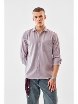 Snitch - Lavender Textured Full Sleeves Regular Casual Shirt