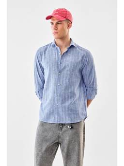Snitch - Light Blue Stripes Full Sleeves Regular Casual Shirt
