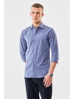 Snitch - Blue Stripes Full Sleeves Slim Casual Shirt
