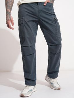 HIGHLANDER - Men Blue Solid Relaxed Cargo