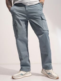 HIGHLANDER - Men Grey Solid Relaxed Cargo