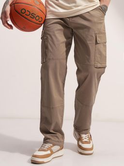 HIGHLANDER - Men Brown Solid Relaxed Cargo