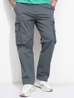 HIGHLANDER - Men Grey Solid Relaxed Cargo