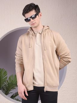 CRIMSOUNE CLUB - Men Beige Hooded Neck Hoodie