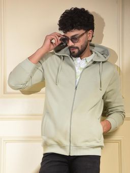 CRIMSOUNE CLUB - Men Green Hooded Neck Hoodie