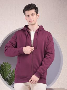 CRIMSOUNE CLUB - Men Purple Hooded Neck Hoodie
