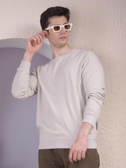 CRIMSOUNE CLUB - Men Beige Jacquard Sweatshirt