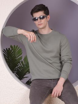 CRIMSOUNE CLUB - Men Green Jacquard Sweatshirt