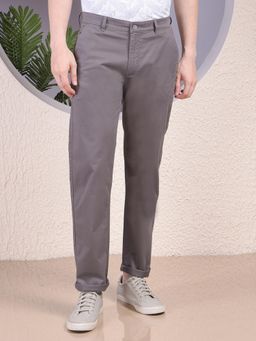 CRIMSOUNE CLUB - Men Grey Straight Trouser