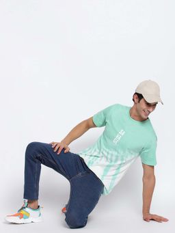 Belliskey - Green Round Neck Cotton Casual T-Shirt