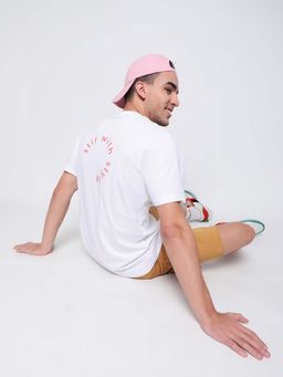 Belliskey - White Round Neck Cotton Casual T-Shirt