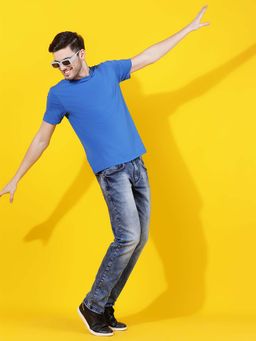 Belliskey - Solid Slim Fit Mid Blue Denim Jeans