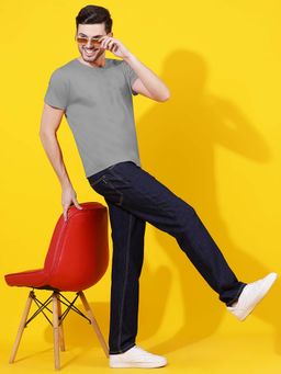 Belliskey - Solid Straight Fit Navy Blue Denim Jeans