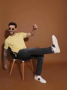 Belliskey - Black Casual Solid Regular Fit Denim Jeans