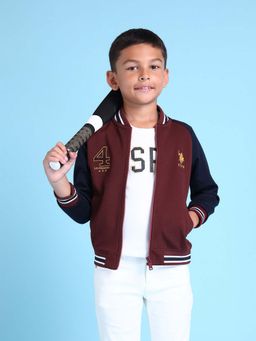 U.S. POLO ASSN. - Boys Red Colorblock Sweatshirt