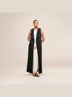 AMPM - Nuria Black Solid Longline Jacket