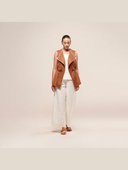 AMPM - Elmira Tan Solid Capes Jacket